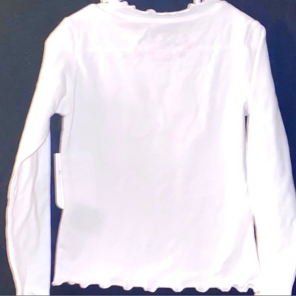 💞 New Girls Size 5 White Butterfly Long Sleeved Tee